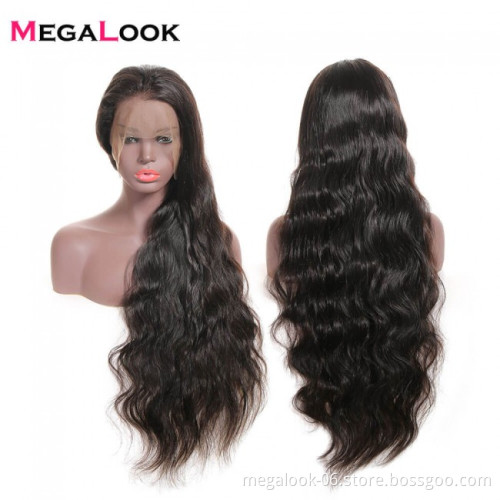 Natural Glueless Brazilian Human Hair Body Wave Front Wig Dyeable Virgin Frontal Lace Wigs For Black Women